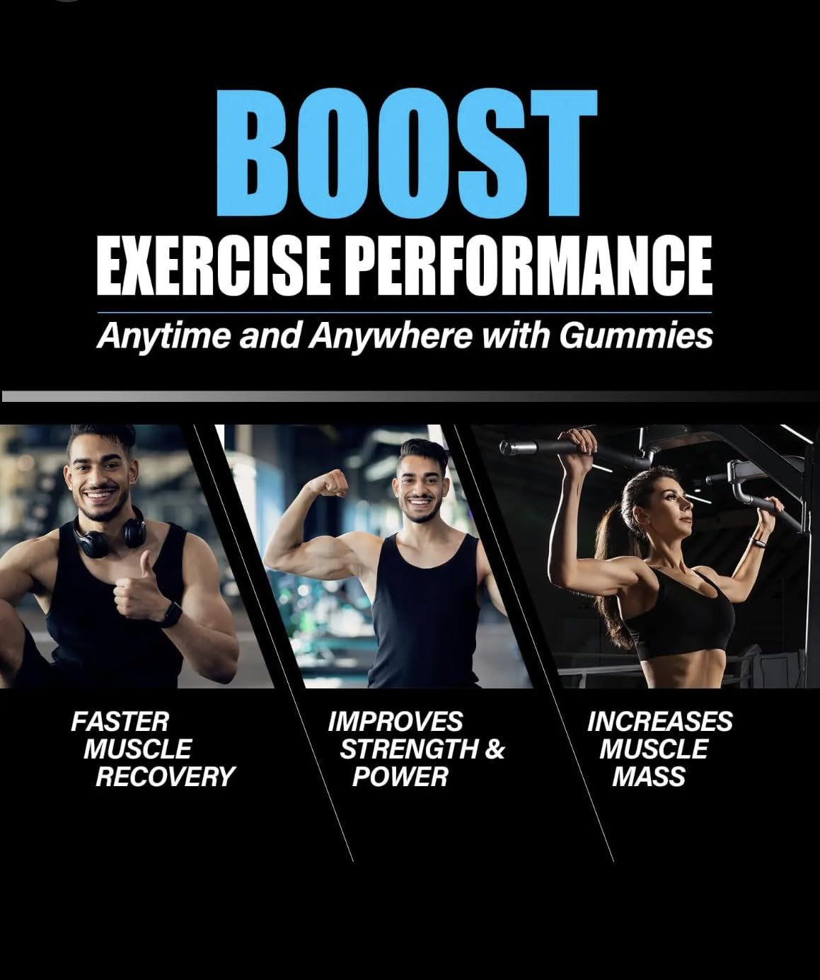 BetterFitness Vegan Creatine Gummies 5g Blueberry Non-GMO Strength & Energy Supplement