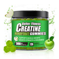 Creatine Monohydrate Gummies, 120 Count, 30 Servings, Strength Support & Muscle Recovery Supplement for Men and Women, Vegan, Sugar Free - Green Apple