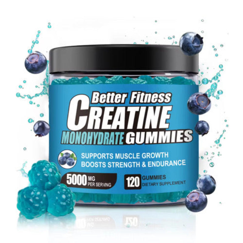 BetterFitness Vegan Creatine Gummies 5g Blueberry Non-GMO Strength & Energy Supplement
