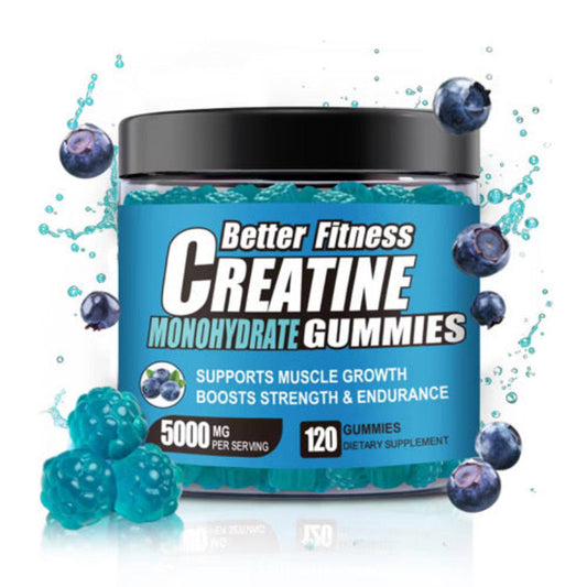 BetterFitness Vegan Creatine Gummies 5g Blueberry Non-GMO Strength & Energy Supplement
